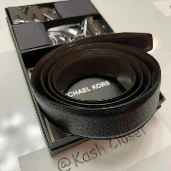 Michael Kors MK Mens Belt 4 in 1 Gift Set - Black/Brown - Picture 1 of 5